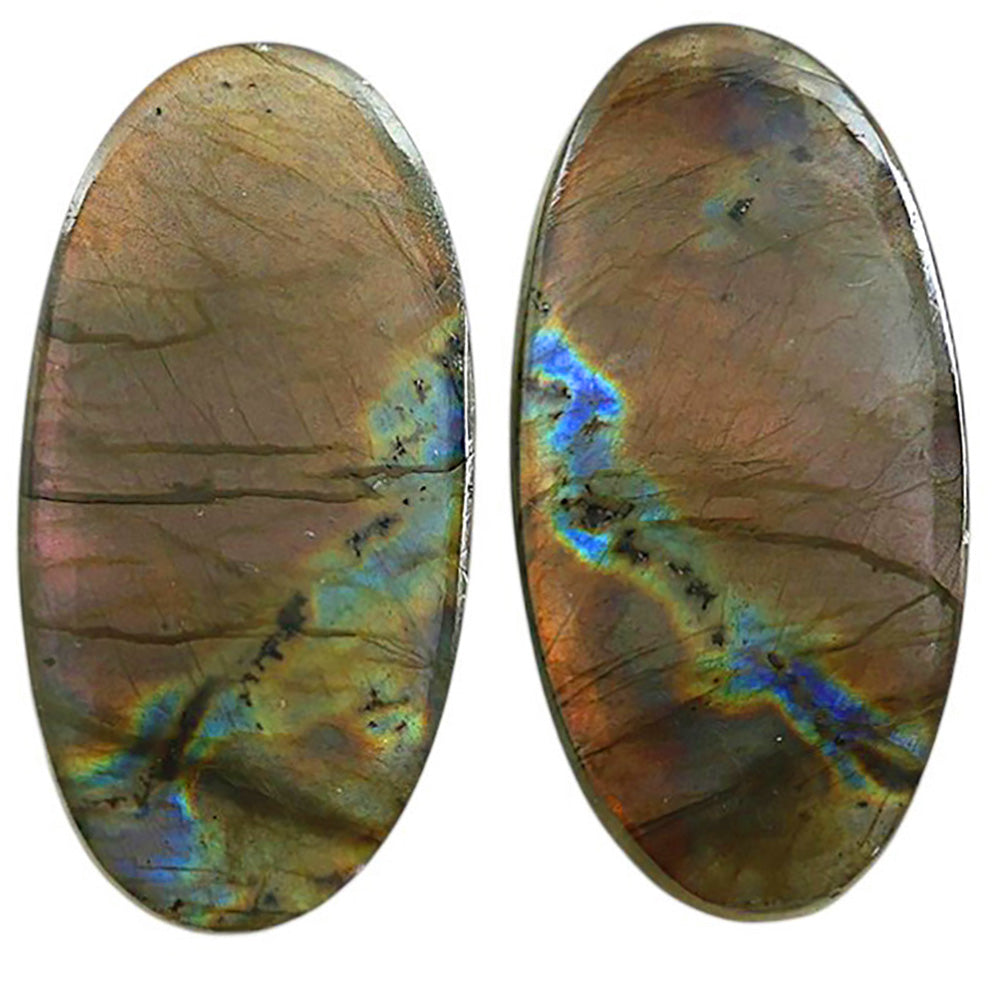 Natural Spectrolite Labradorite 13.2x27.1x4 mm Oval Shape Polished Gemstone LS118-09336