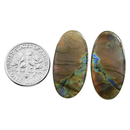 Natural Spectrolite Labradorite 13.2x27.1x4 mm Oval Shape Polished Gemstone LS118-09336