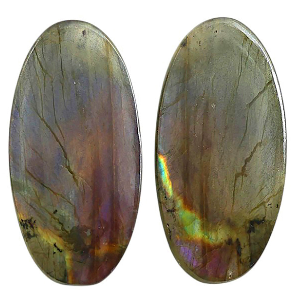 Natural Spectrolite Labradorite 13.8x28x3.5 mm Oval Shape Polished Gemstone LS118-09337