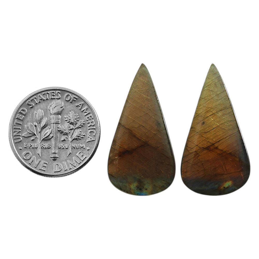 Natural Spectrolite Labradorite 13.5x26.15x4.3 mm Pear Shape Polished Gemstone LS118-09338