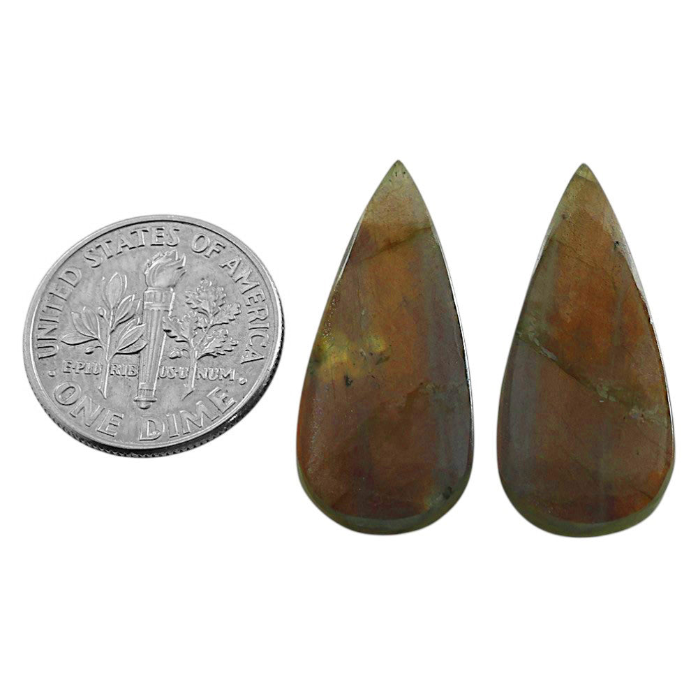 Natural Spectrolite Labradorite 12x26.5x4 mm Pear Shape Polished Gemstone LS118-09339