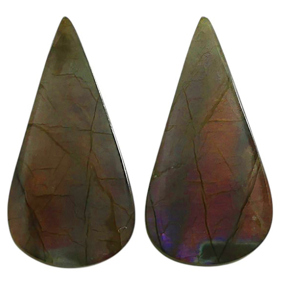 Natural Spectrolite Labradorite 13.5x27x4 mm Pear Shape Polished Gemstone LS118-09340