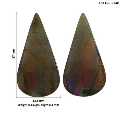Natural Spectrolite Labradorite 13.5x27x4 mm Pear Shape Polished Gemstone LS118-09340