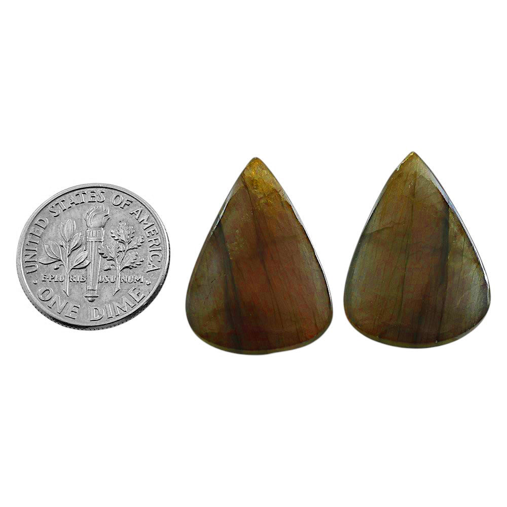 Natural Spectrolite Labradorite 17x23.8x4 mm Pear Shape Polished Gemstone LS118-09341