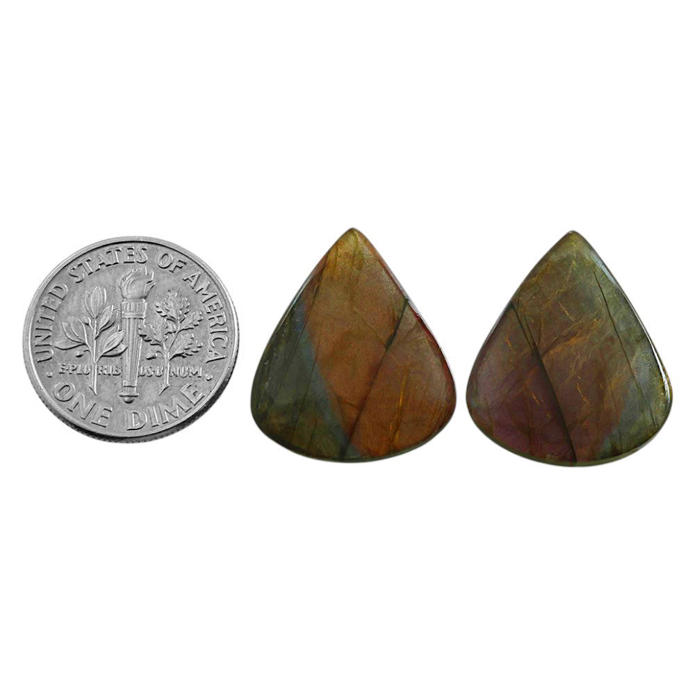 Natural Spectrolite Labradorite 17.1x20.4x3.5 mm Pear Shape Polished Gemstone LS118-09342