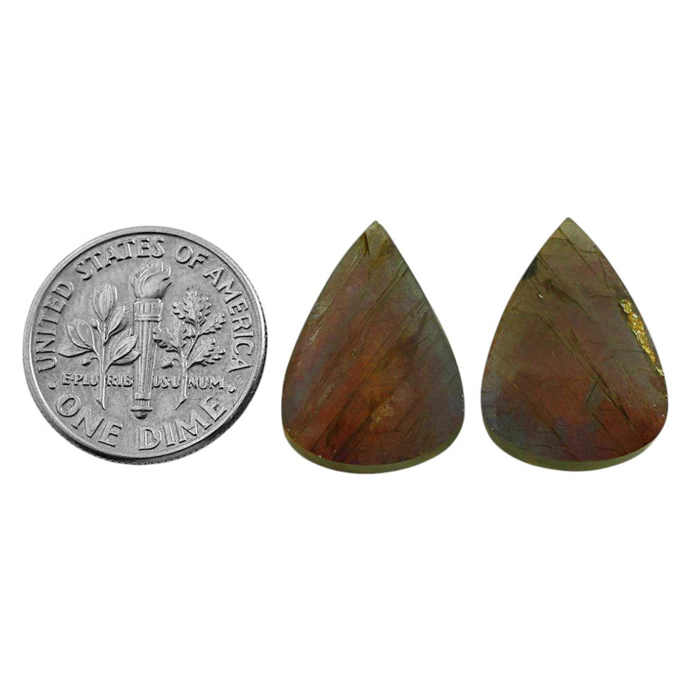 Natural Spectrolite Labradorite 13.6x18.7x4 mm Pear Shape Polished Gemstone LS118-09343