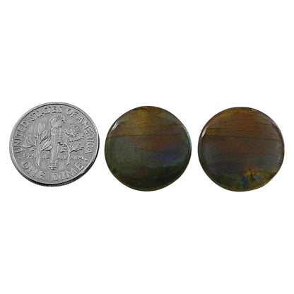 Natural Spectrolite Labradorite 17.3x17.3x4 mm Round Shape Polished Gemstone LS118-09344