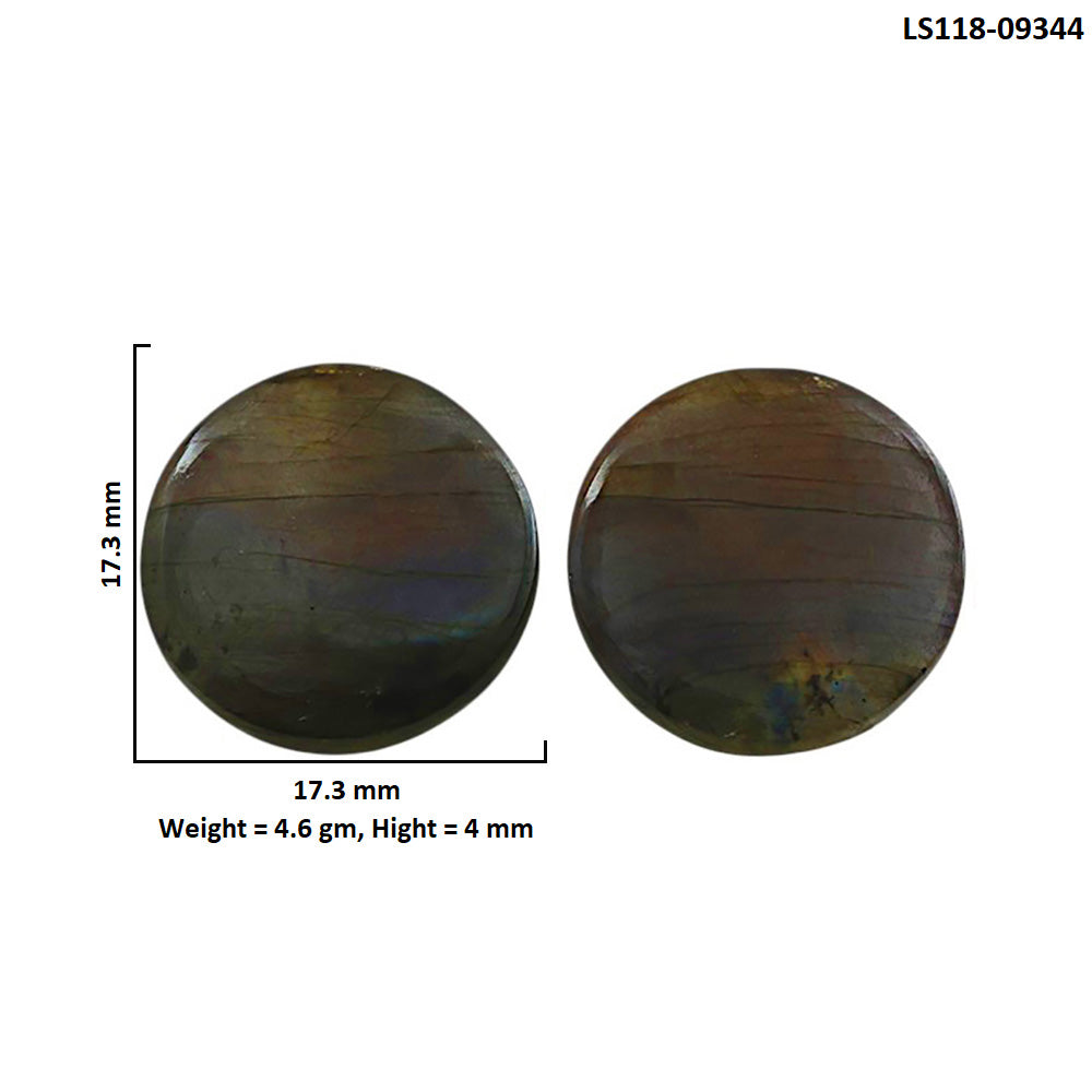 Natural Spectrolite Labradorite 17.3x17.3x4 mm Round Shape Polished Gemstone LS118-09344