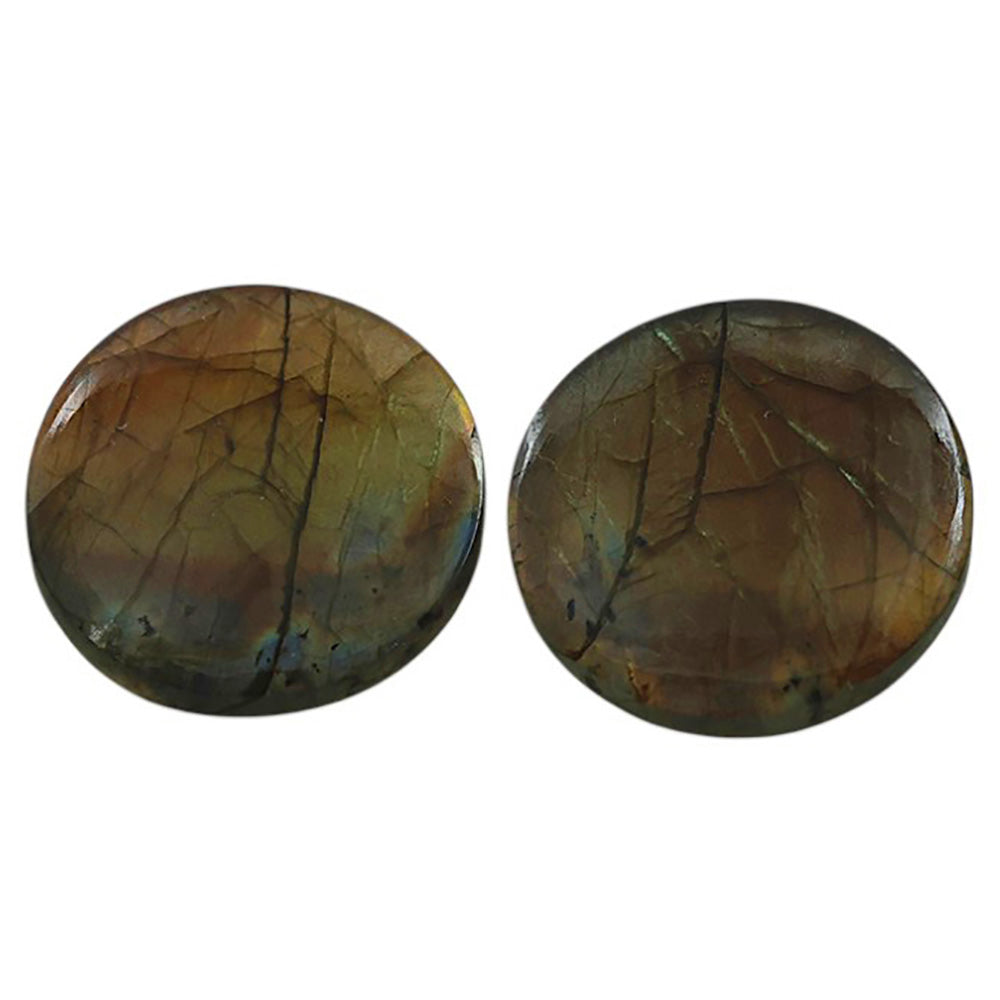 Natural Spectrolite Labradorite 18.5x18.5x4 mm Round Shape Polished Gemstone LS118-09345