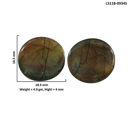 Natural Spectrolite Labradorite 18.5x18.5x4 mm Round Shape Polished Gemstone LS118-09345