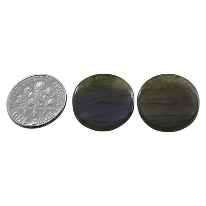 Natural Spectrolite Labradorite 18x18x4 mm Round Shape Polished Gemstone LS118-09346