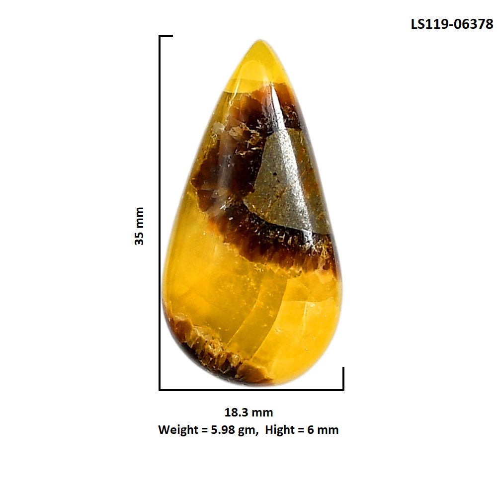 Septarian Dragon Stone 18.3x35x6 mm Pear Shape Polished Gemstone LS119-06378