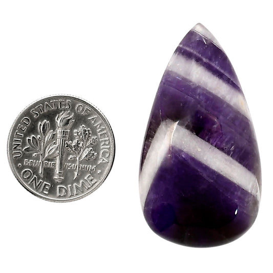 Chevron Amethyst 20.2x36.7x8 mm Pear Shape Polished Gemstone LS12-05264