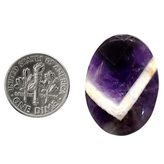 Chevron Amethyst 20.1x27.8x6 mm Oval Shape Polished Gemstone LS12-05265