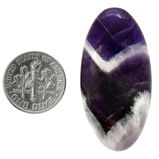 Chevron Amethyst 20.1x40.4x7.8 mm Oval Shape Polished Gemstone LS12-05268