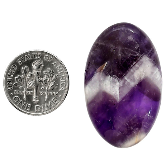 Chevron Amethyst 21.3x34x7.6 mm Oval Shape Polished Gemstone LS12-05269