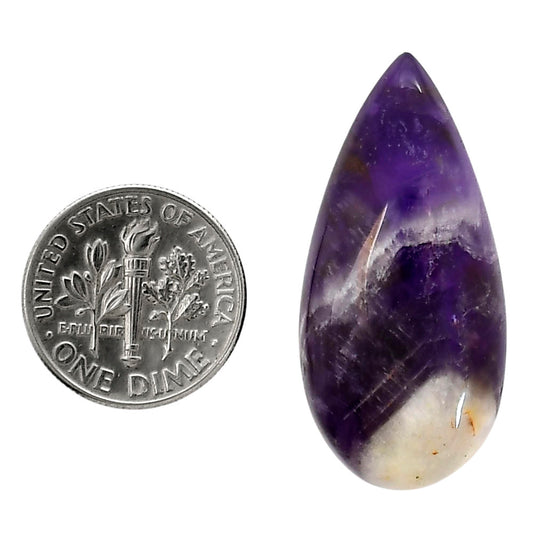 Chevron Amethyst 16.5x34.75x6 mm Pear Shape Polished Gemstone LS12-05270