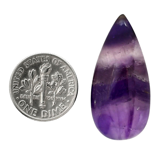 Chevron Amethyst 15.7x32.5x6.2 mm Pear Shape Polished Gemstone LS12-05274
