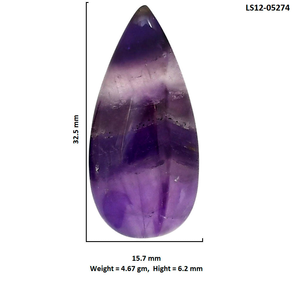 Chevron Amethyst 15.7x32.5x6.2 mm Pear Shape Polished Gemstone LS12-05274