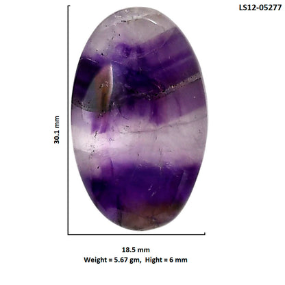 Chevron Amethyst 18.5x30.1x6 mm Oval Shape Polished Gemstone LS12-05277