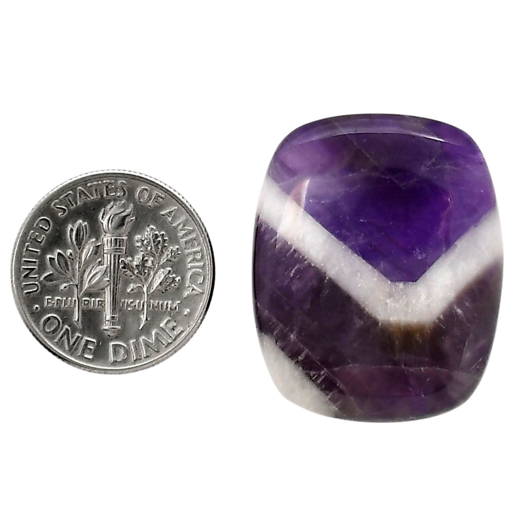 Chevron Amethyst 22x27x6.5 mm Cushion Shape Polished Gemstone LS12-05279