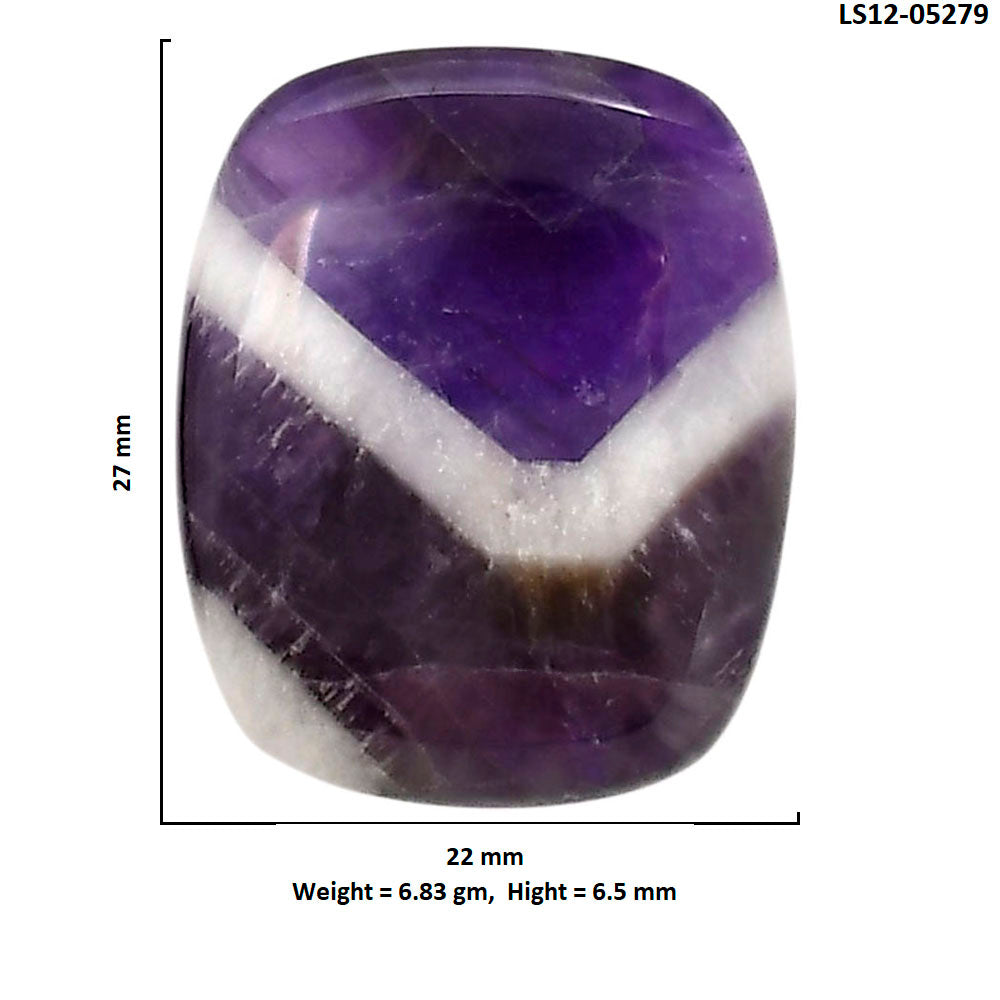 Chevron Amethyst 22x27x6.5 mm Cushion Shape Polished Gemstone LS12-05279