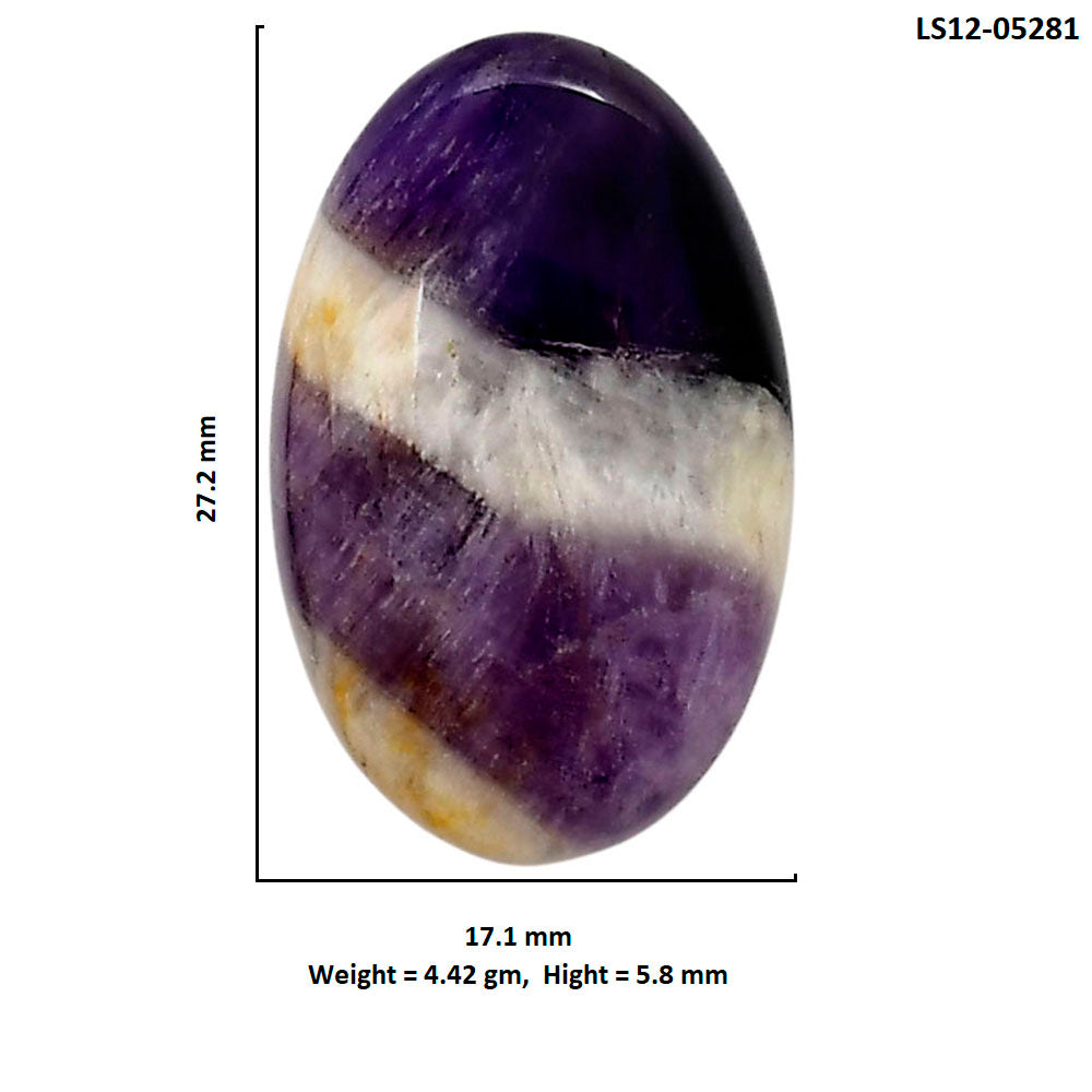Chevron Amethyst 17.1x27.2x5.8 mm Oval Shape Polished Gemstone LS12-05281