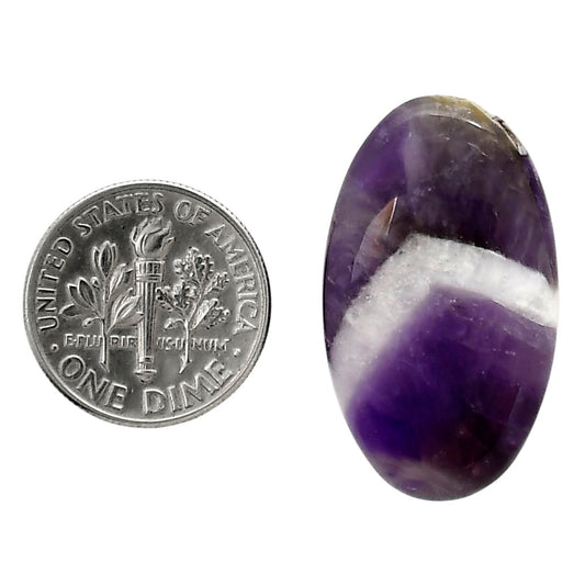 Chevron Amethyst 17x19.1x6 mm Oval Shape Polished Gemstone LS12-05282