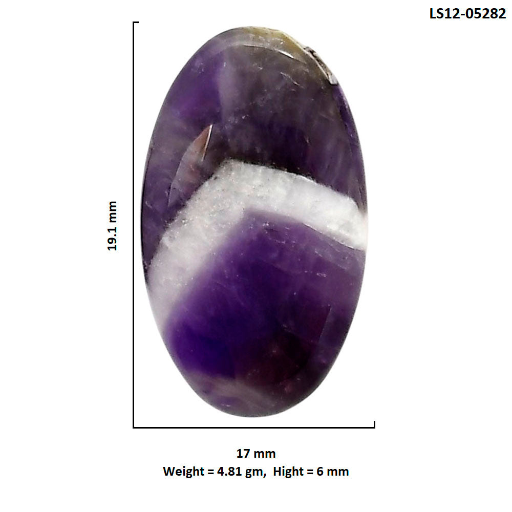 Chevron Amethyst 17x19.1x6 mm Oval Shape Polished Gemstone LS12-05282