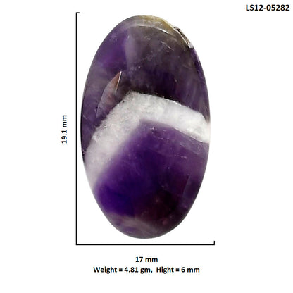 Chevron Amethyst 17x19.1x6 mm Oval Shape Polished Gemstone LS12-05282
