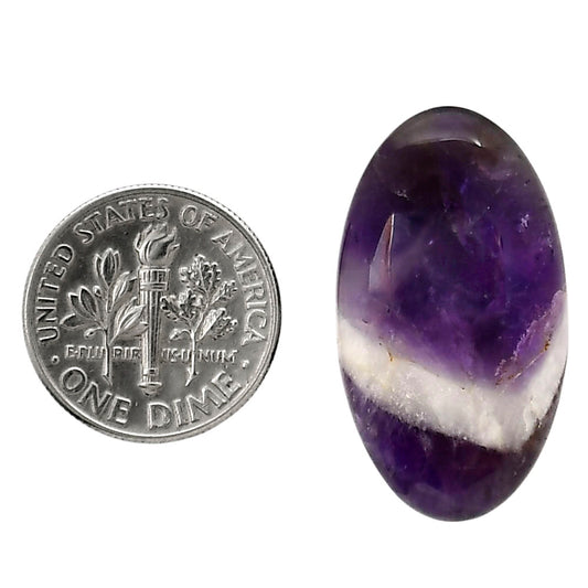 Chevron Amethyst 16x28.5x6 mm Oval Shape Polished Gemstone LS12-05284