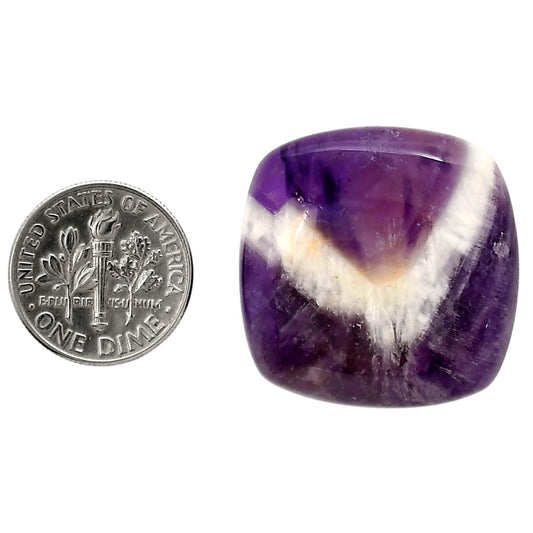 Chevron Amethyst 26.9x27.1x7.7 mm Cushion Shape Polished Gemstone LS12-05285
