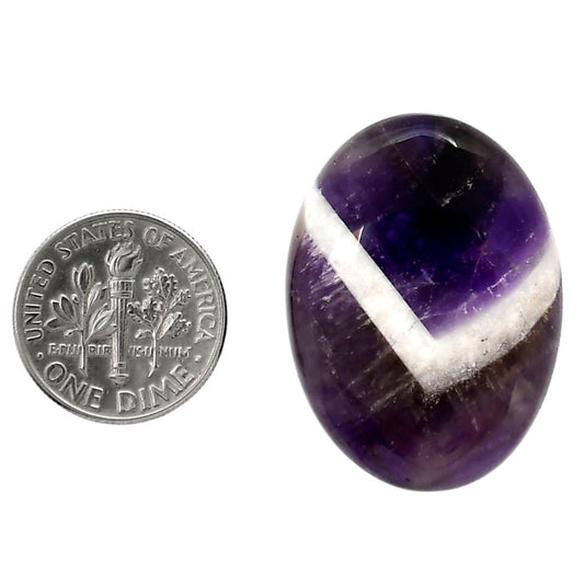 Chevron Amethyst 23x31.2x7.4 mm Oval Shape Polished Gemstone LS12-05286