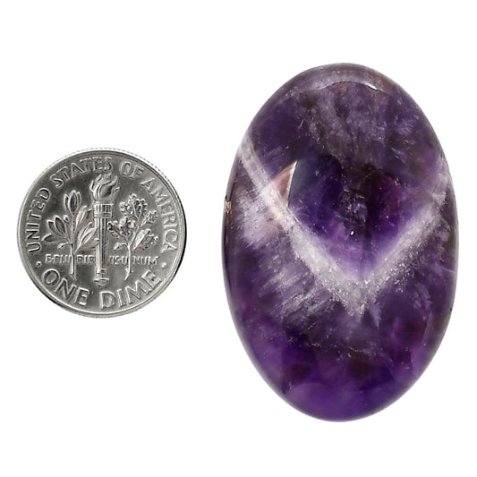 Chevron Amethyst 24.8x37.6x7 mm Oval Shape Polished Gemstone LS12-05287