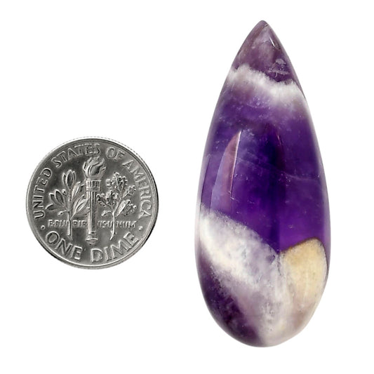 Chevron Amethyst 18.3x43.75x8 mm Pear Shape Polished Gemstone LS12-05288