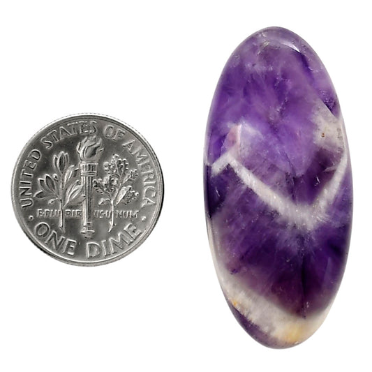 Chevron Amethyst 17.5x37.45x7 mm Oval Shape Polished Gemstone LS12-05289