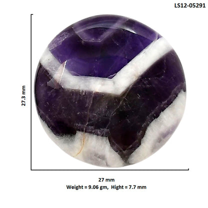 Chevron Amethyst 27x27.3x7.7 mm Round Shape Polished Gemstone LS12-05291