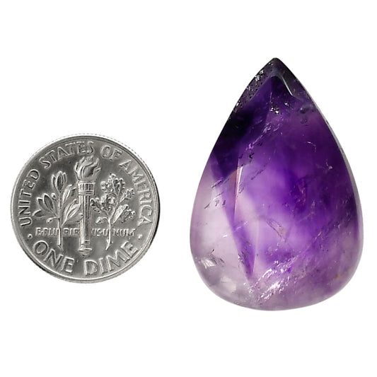 Chevron Amethyst 20.5x30.1x7.6 mm Pear Shape Polished Gemstone LS12-05292