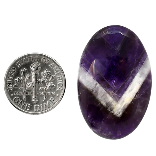 Chevron Amethyst 21.4x33x7.3 mm Oval Shape Polished Gemstone LS12-05294