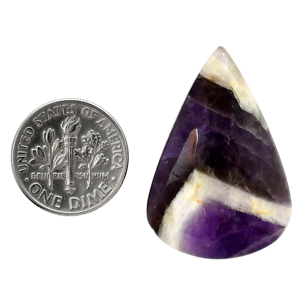 Chevron Amethyst 22x32.2x5.7 mm Pear Shape Polished Gemstone LS12-05295