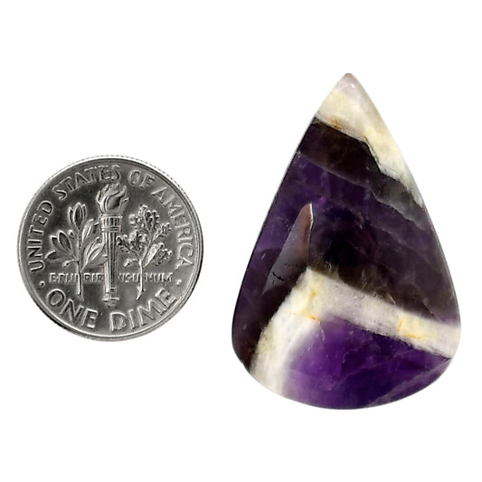 Chevron Amethyst 22x32.2x5.7 mm Pear Shape Polished Gemstone LS12-05295