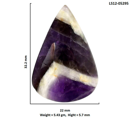Chevron Amethyst 22x32.2x5.7 mm Pear Shape Polished Gemstone LS12-05295
