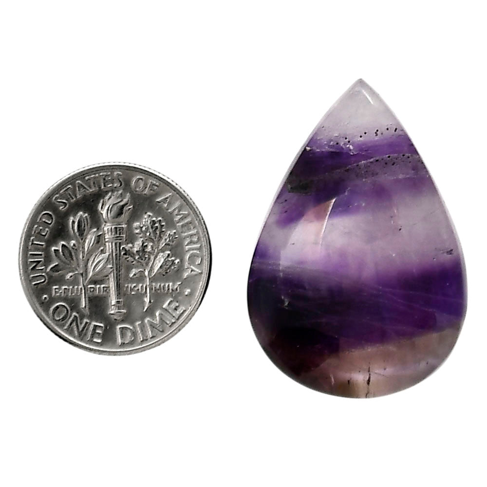 Chevron Amethyst 20.3x29.5x7 mm Pear Shape Polished Gemstone LS12-05296