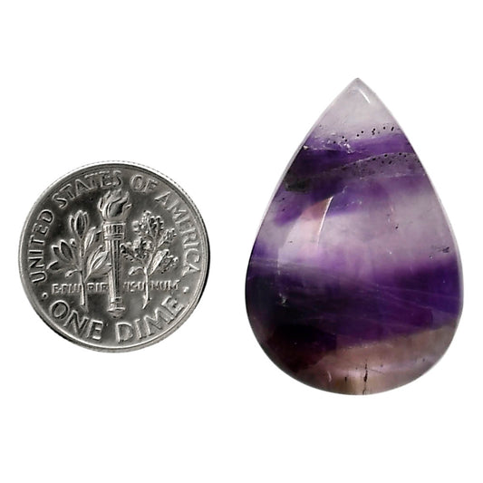 Chevron Amethyst 20.3x29.5x7 mm Pear Shape Polished Gemstone LS12-05296