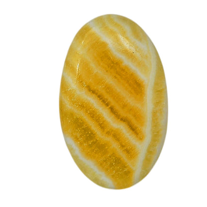 Yellow Aragonite 20.7x32.2x5 mm Oval Shape Polished Gemstone LS121-06392