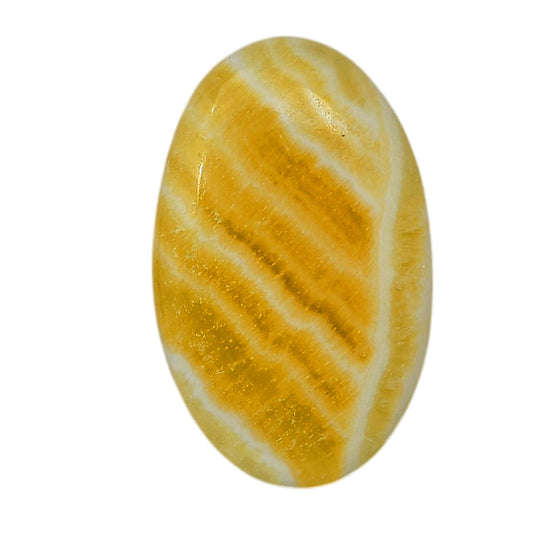 Yellow Aragonite 20.7x32.2x5 mm Oval Shape Polished Gemstone LS121-06392