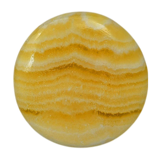 Yellow Aragonite 29.5x29.5x5.5 mm Round Shape Polished Gemstone LS121-06393