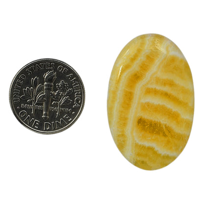 Yellow Aragonite 20.5x32.2x4 mm Oval Shape Polished Gemstone LS121-06394