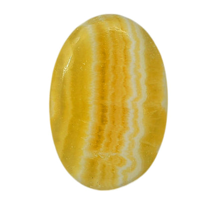 Yellow Aragonite 20.5x30.3x4 mm Oval Shape Polished Gemstone LS121-06395