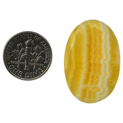 Yellow Aragonite 20.5x30.3x4 mm Oval Shape Polished Gemstone LS121-06395